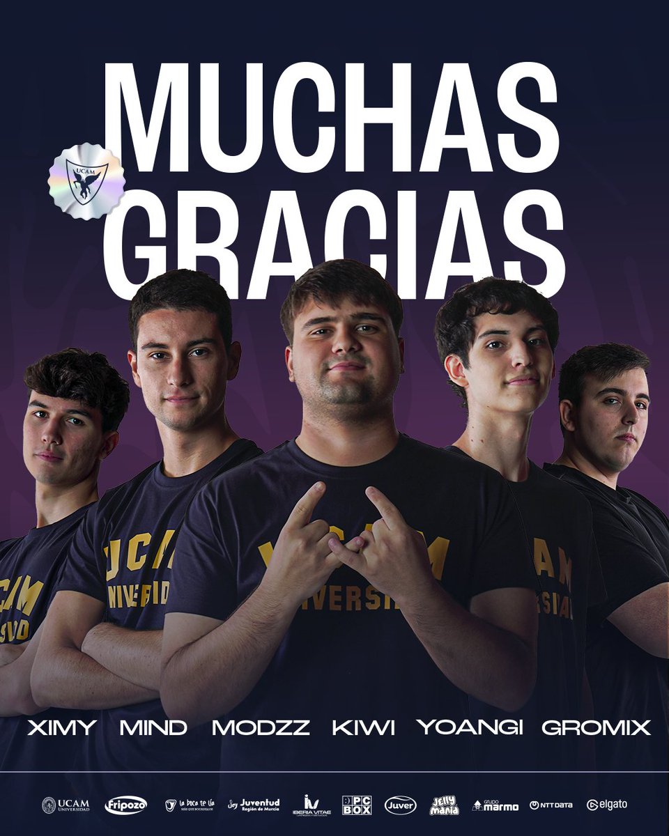 UCAM_esports's tweet photo. COMUNICADO OFICIAL🔴
Hoy dividimos caminos con @Ximy_, @Mind_VLR, @ModZz_, @ApN_valo, @yoangichan, @gromix_lol, jugadores del equipo de LoL y Valorant University.
Gracias por llevar nuestros colores durante vuestra etapa académica. Mucha suerte en vuestros próximos proyectos.
📰 https://t.co/s0vzIRr0wC