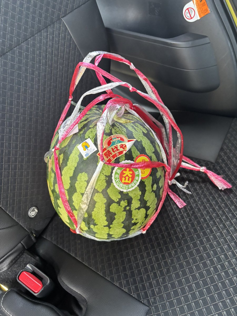fumihito44's tweet photo. 大山スイカゲット！開店と同時に売り切れました。
#大山スイカ 
#篠山 https://t.co/tocM4UB21G