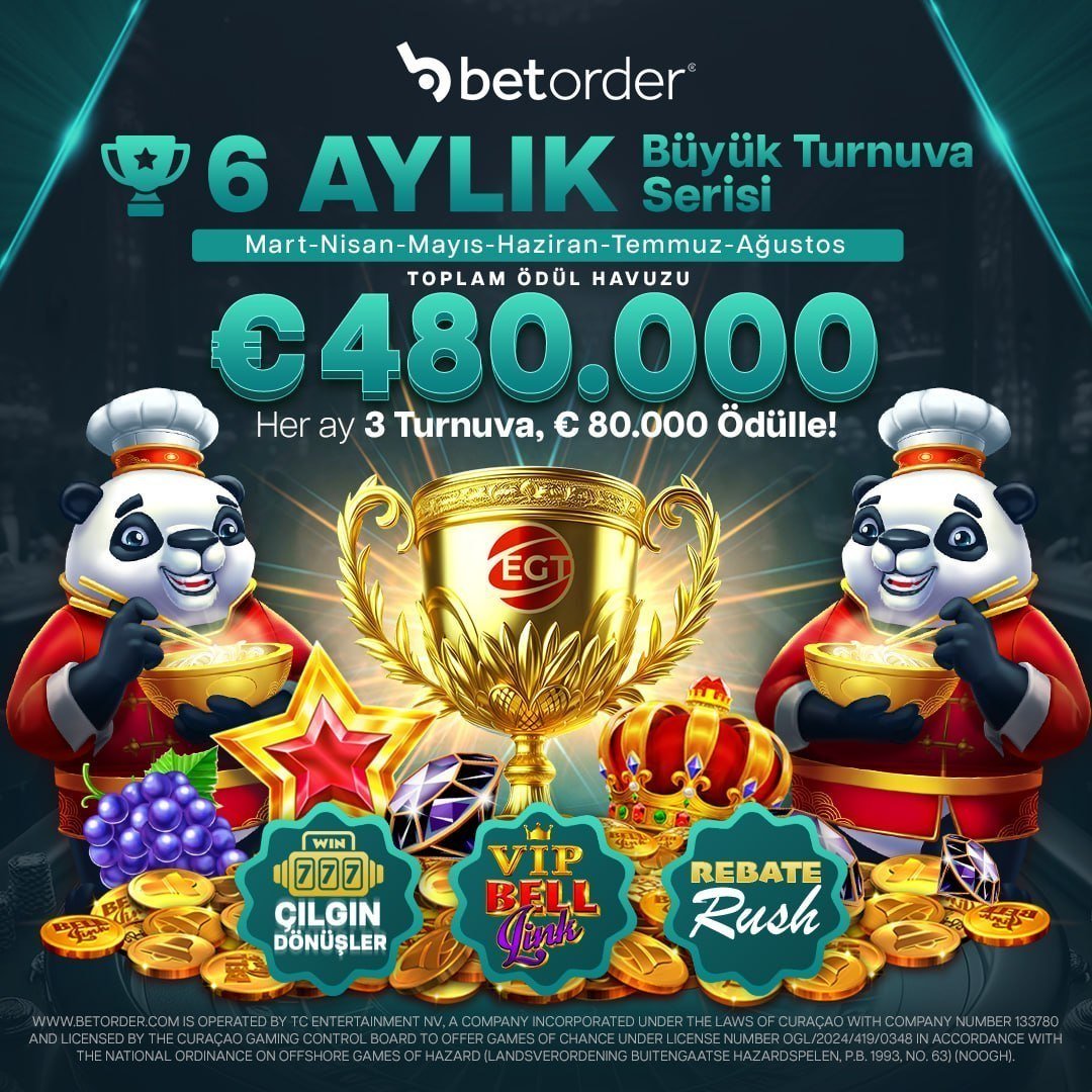 betorderx_resmi's tweet photo. 🏆🔥 Betorder’da 6 Ay Sürecek Büyük Turnuva Serisi Devam Ediyor! 🔥🏆

💰 Toplam €480.000 ödül havuzu
🎯 Her ay 3 turnuva, €80.000 ödül fırsatı!

🎰 Çılgın Dönüşler
🔔 VIP Bell Link
💸 Rebate Rush

Liderlik savaşına katıl ve büyük ödülleri kap! 🚀
https://t.co/fPCRg1BJmP https://t.co/EQQ5QYHlC6
