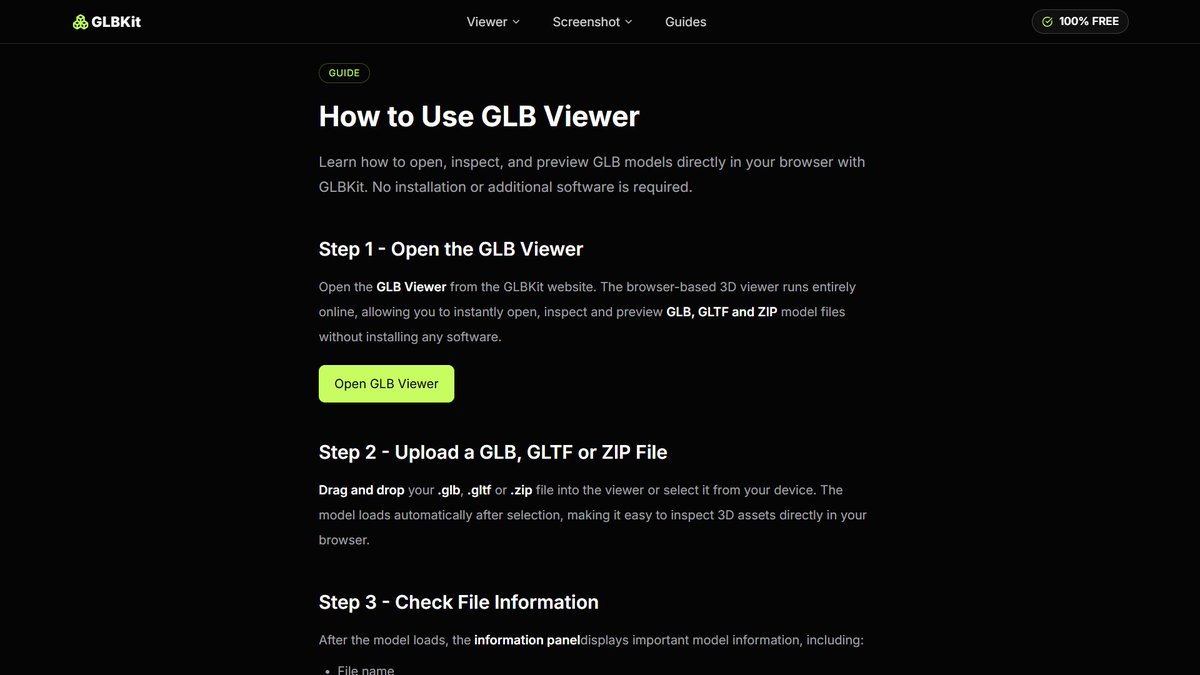 glbkit's tweet photo. Need a quick way to inspect your 3D models?

Learn how to open, preview, and inspect GLB, GLTF, and ZIP files directly in your browser—no downloads, no plugins, no account required.

📖Guide:
https://t.co/MF7Gphg0FA

#GLB #GLTF #ThreeJS #WebGL #3D #GameDev #OpenSource #GLBKit https://t.co/F0qW5sOATT