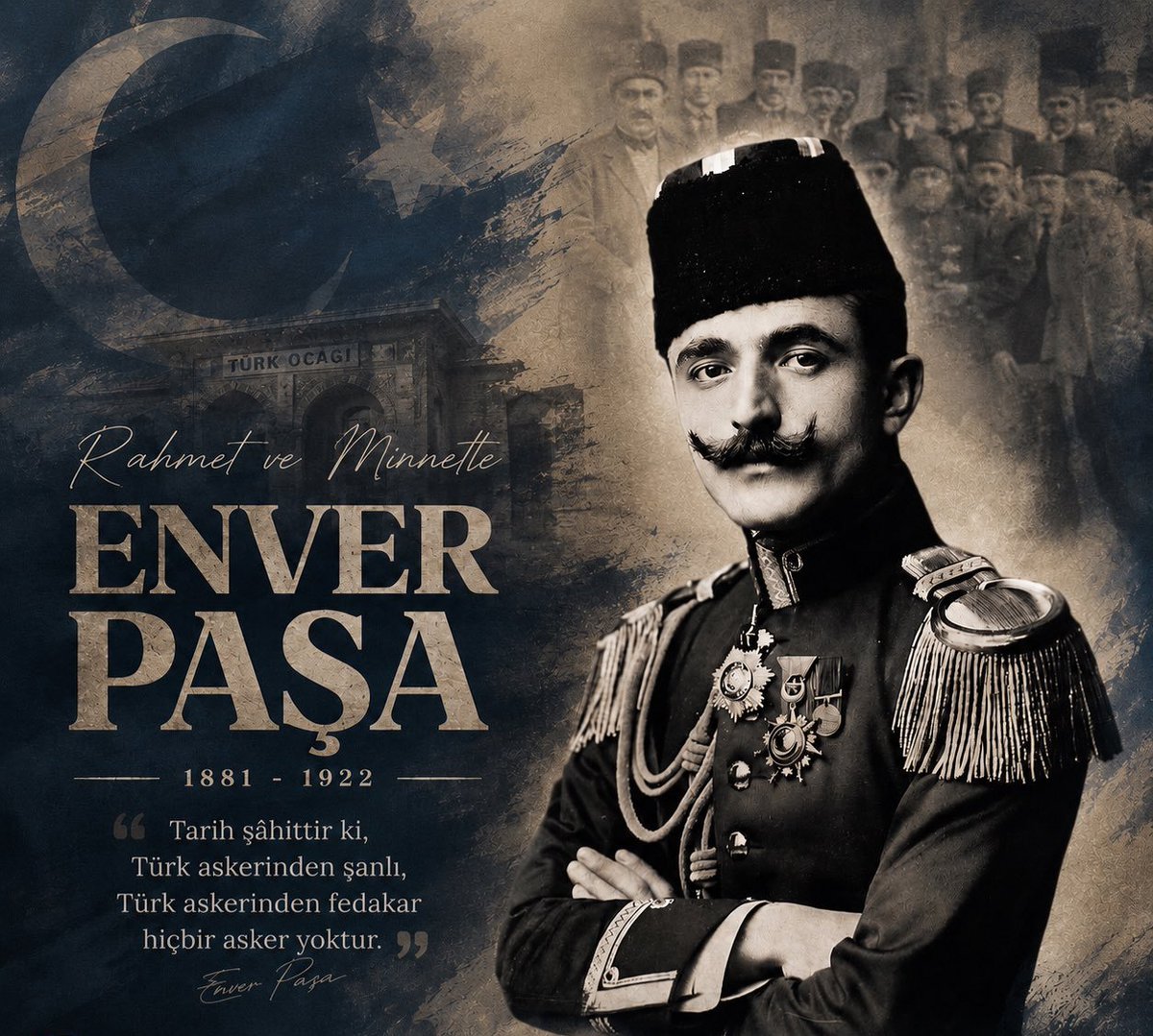 gundes_46's tweet photo. Daha yaşarken destanlaşan ve ülküsü, vatanı uğruna canını ortaya koyan Turan Orduları Başkomutanı #EnverPaşa’yı saygı ve rahmetle anıyorum.

Türk dünyası sevdalısı Şehid-i Âlâ Gazi-i Namdar Enver Paşa, cesareti ve kahramanlığı ile hiç bir zaman unutulmayacaktır.

Ruhu şad olsun. https://t.co/xpopMAyyq5