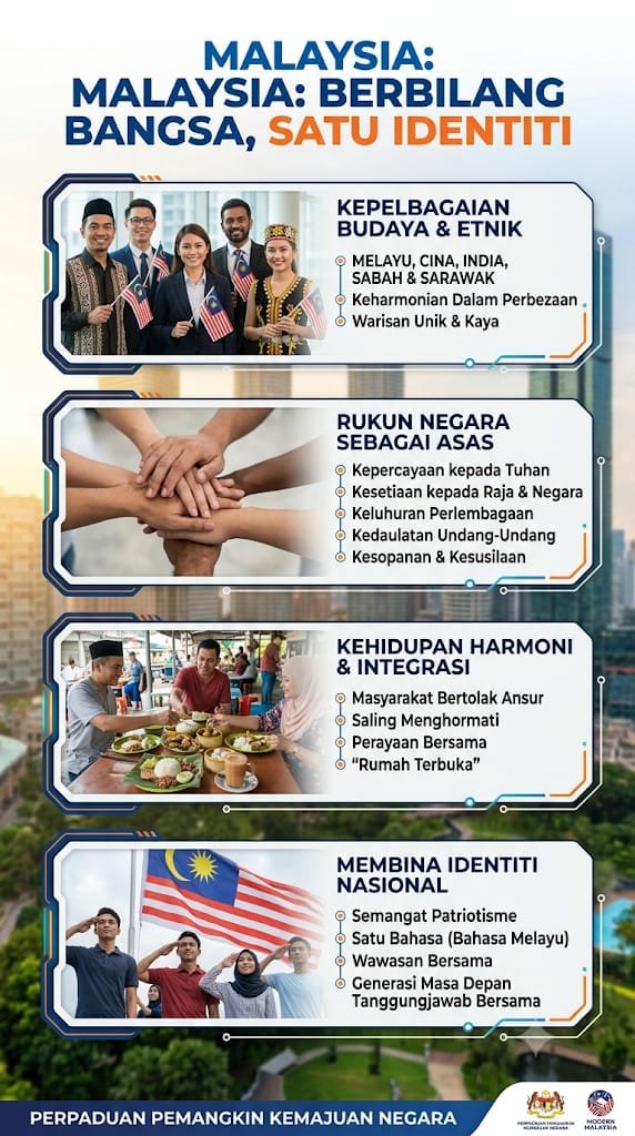 SAkhlakenjr's tweet photo. "Kekuatan kita tidak terletak pada keseragaman, tetapi pada keupayaan kita untuk bergerak bersama sebagai satu bangsa walaupun mempunyai pelbagai warna latar belakang."
#MADANIBekerja
#Merdeka2026
#perpaduandalamkepelbagaian https://t.co/X5NAxr812W