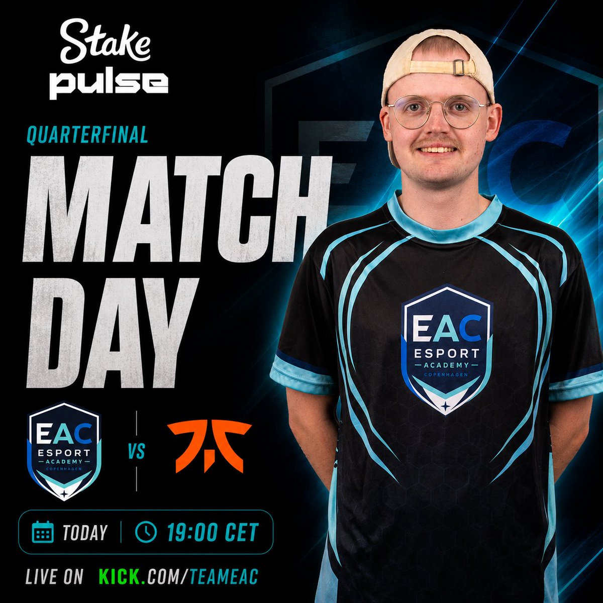 TeamEAC's tweet photo. One more step. One more challenge.
Tonight we're facing @FNATIC in the Quarterfinals of Stake Pulse Beat I. 🔥
⏰ 19:00 CET
📺 https://t.co/ljdm5WEiCb
🎙️ Alderia
We know what's at stake. Time to show what we're made of.
💙 #TeamEAC #CS2 #StakePulse #Fnatic #RoadToTheTitle https://t.co/H5up6WBTSB
