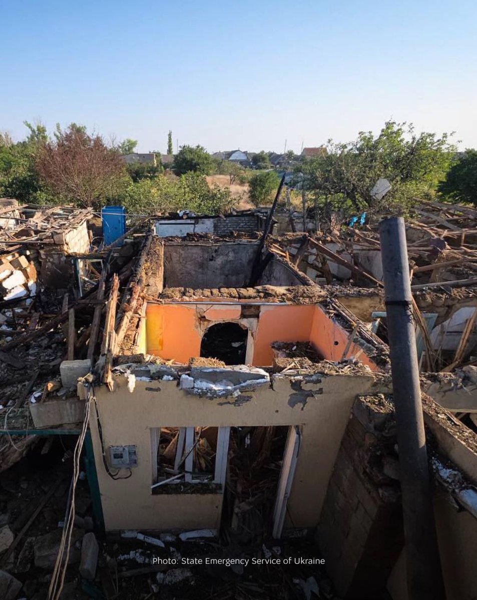 MFA_Ukraine's tweet photo. Russia's latest attacks once again targeted places where people should feel safest: their homes.

▪️ In Sumy, Russian guided aerial bombs killed a woman and two girls aged 5 and 10. Four others were injured. As rescuers worked at the scene, Russia launched repeated strikes, damaging emergency equipment.

▪️ In Mykolaiv, an 89-year-old woman was killed after Russia struck a residential neighbourhood. Seven more people were injured, including girls aged 2 and 12.

▪️ In Bilhorod-Dnistrovskyi, Odesa region, Russian drones destroyed a private home and injured two people. 

▪️ In Balakliia, Kharkiv region, a Russian missile struck near a residential building, injuring two people.

▪️ In Dnipro, another overnight attack set food warehouses on fire.

People and their homes continue to come under Russian attacks. Ukraine needs stronger air defence and sustained international support to protect civilian lives.