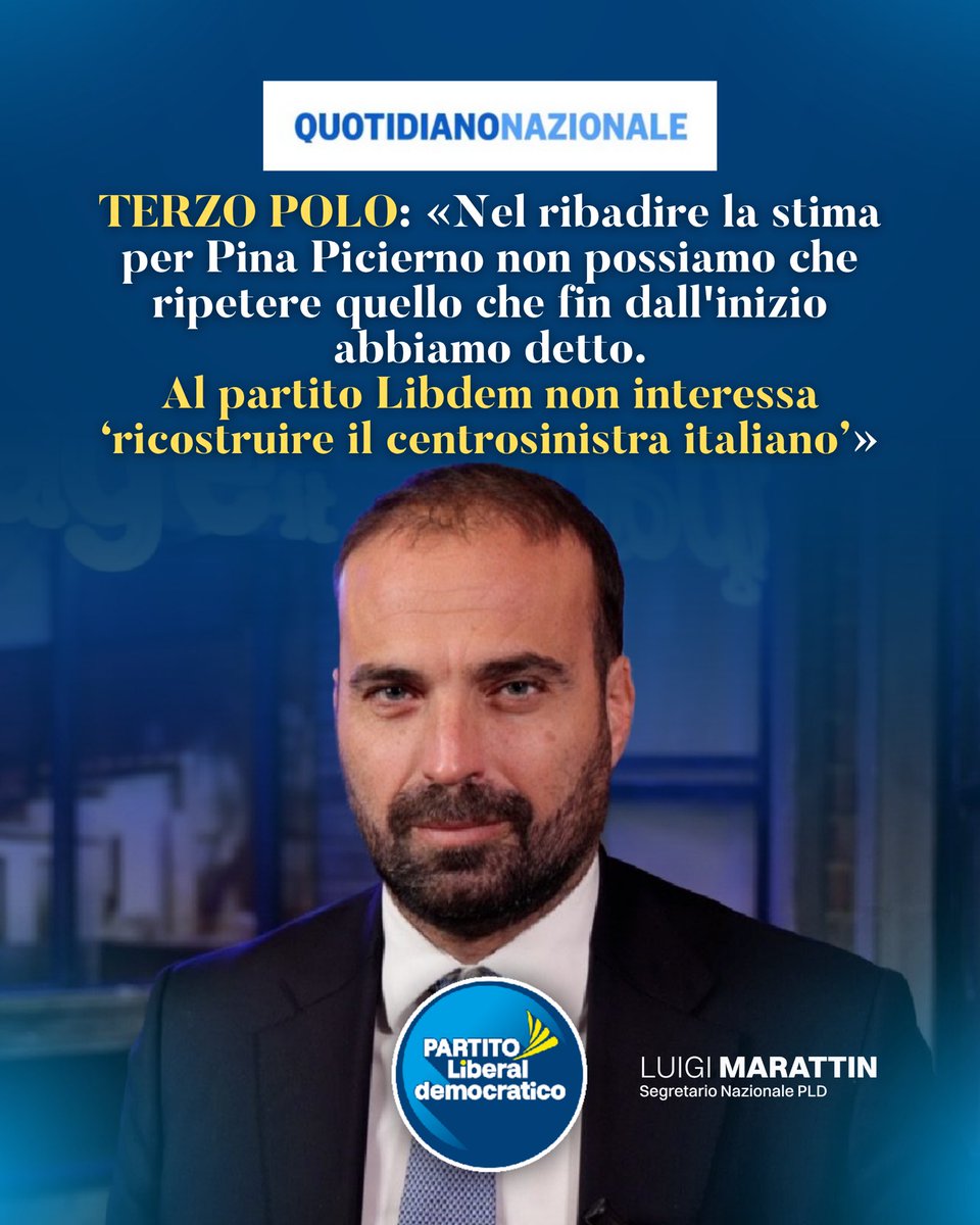 Partito_Libdem's tweet photo. Oggi sulla stampa ribadiamo con forza chi siamo e, soprattutto, chi non vogliamo essere.

Non siamo nati per restaurare vecchie coalizioni, ma per costruire l’alternativa liberale, seria e credibile, necessaria a questo Paese.

Abbiamo il massimo e sincero rispetto nei confronti di chi, come l’On. Picierno, lavora nell’ambito del centrosinistra, ma il nostro obiettivo non è rattoppare un contenitore che non funziona più.

Il PLD sta sui contenuti: smaschera l’ipocrisia bipartisan contro la libera concorrenza e riporta alla verità storica la gestione dei flussi migratori.