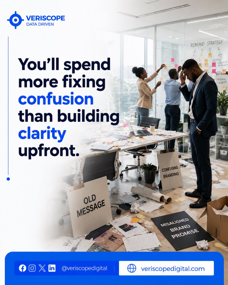 veriscope_'s tweet photo. If people don’t understand your value, you’ll spend more fixing confusion than building growth.

Clear positioning makes every marketing dollar work harder.

#BusinessLaunch #BrandStrategy #StartupNigeria #MarketingClarity #SMEGrowth #VeriscopeDigital https://t.co/fJK13q0nmp