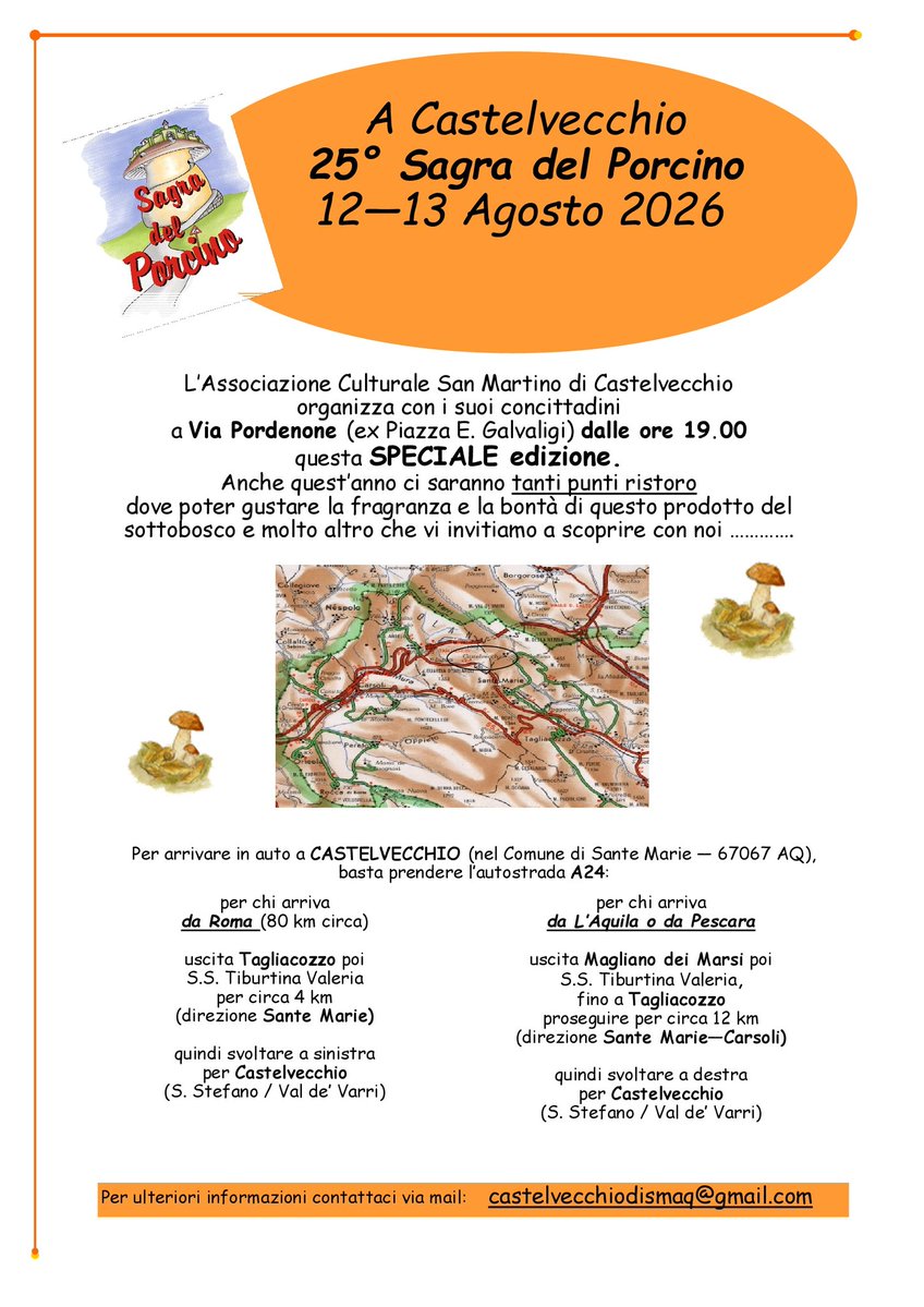 CastelvecchioAQ's tweet photo. XXV SAGRA DEL PORCINO #CastelvecchioSMAQ

12 e 13 AGOSTO

https://t.co/rAgNIyj57P

https://t.co/xHqPWwrIT9

SAGRA DEL PORCINO CASTELVECCHIO di SANTE MARIE AQ
DALLE 19:00 PER LA CENA CON TUTTO IL GUSTO DI SEMPRE…

https://t.co/ZH0jTevBMd

#Iamo https://t.co/Q5lIYChYQj