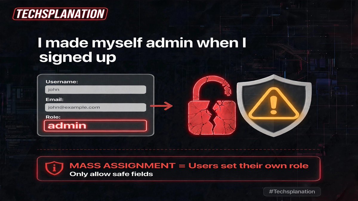 hibee054's tweet photo. What if I sign up on your website and make myself admin? 😳

Not hacking. Just add:
"role": "admin"

And you let me in as admin. https://t.co/3nHqLTMTed