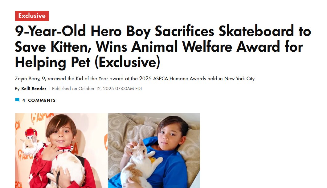 mistraxbt's tweet photo. THIS WILL GO VIRAL 

Eight year old Zayin traded his most prized possession (his skateboard) to save a helpless kitten from a group of older kids.  

The kitten lost an eye, but Zayin gave him something greater, a second chance at life.

sENDING FEES TO BLIND ANIMAL SANCTUARY

NEWS : https://t.co/1cTld52Dus

https://t.co/4OL3jTQBCE

https://t.co/9yzufCvmXM