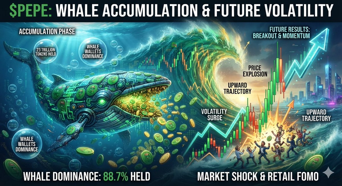 TnT_db's tweet photo. "Are you loading more $PEPE with the whales, or waiting for the breakout? Drop your targets below! 👇💰"
🚨 $PEPE SUPPLY SHOCK IS LIVE! 🐋💚Whales swallowed 23 TRILLION tokens. Just 477 wallets now lock 88.7% of the total supply.
📈🔥#PEPE #Crypto #Whales #Bullish https://t.co/N8yG1qMC6b