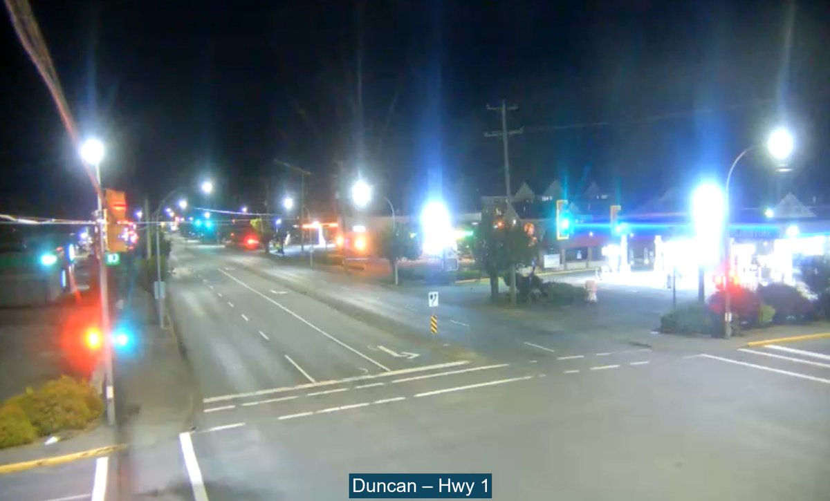 DriveBC's tweet photo. 🛣️ A Look Around #BC.
#DuncanBC #BCHwy1 #VanIsle
Current conditions as of 1:59am Tuesday 4 August 2026: clear and 13 degrees.
Today's forecast: sunny with a high of 31 degrees. 😎
https://t.co/MNovn5LekK https://t.co/Nw5uhrekmQ