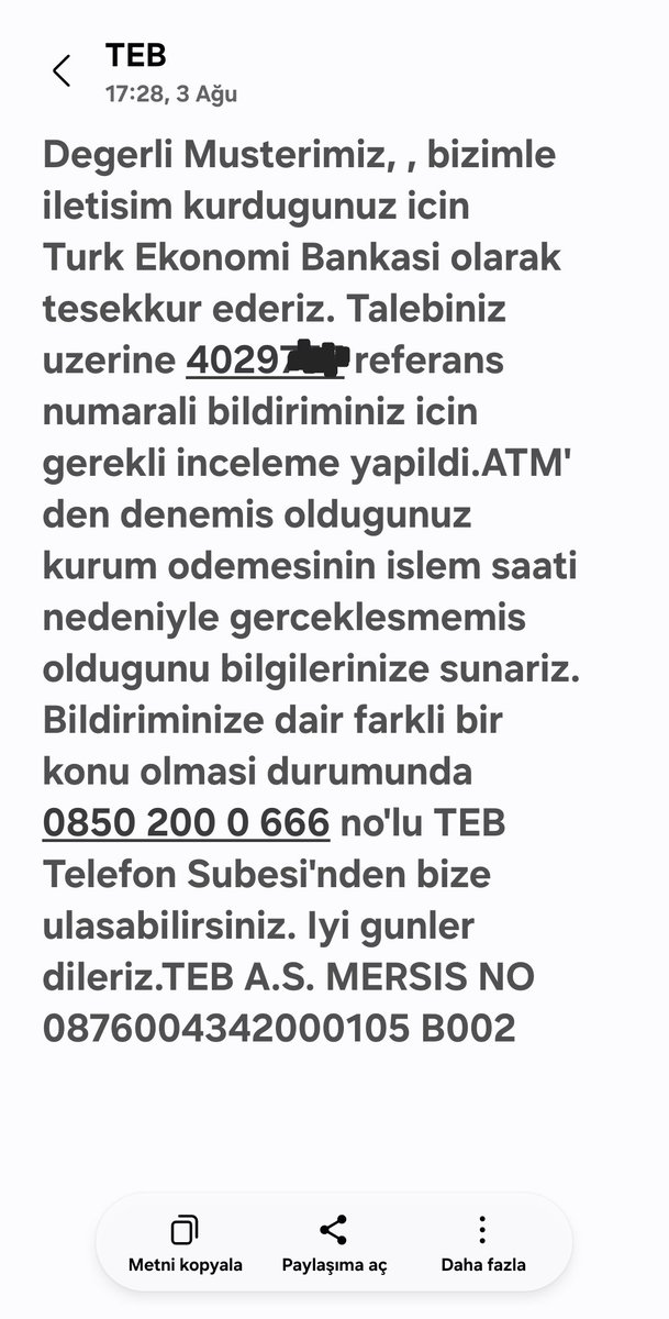 koy150579's tweet photo. @TEB 
Yapdiğinız inceleme için tşk ederim.
Ama cevabiniz muğlak kalmıstır. net bir açiklamadan uzak dostler alışverişte görsün açıklamasıdır. Bahsetmis oldugunuz İŞLEM SAATLERİNİN başlangıç ve bitiş  zamanlarinida paylaşirmısınız https://t.co/5Gm061moVU