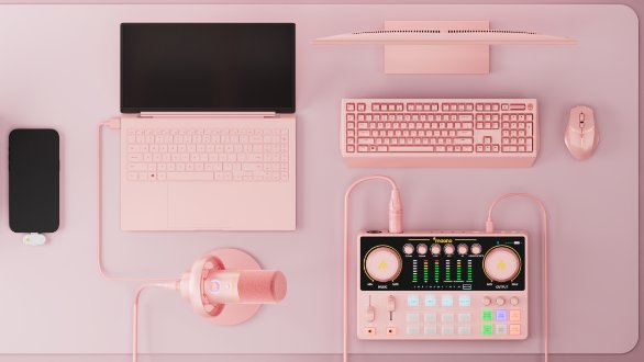 KawaiigamingT's tweet photo. デスクが超カワイイ空間に生まれ変わる…！

MAONO『PD200W』に新色ピンクが登場🎀✨

ワイヤレス・USB・XLRの3way接続＆スマホ直接接続に対応！

面倒な配線ストレスなしで、ノイキャン搭載の高音質配信や録音が可能📱

#kawaiigaming https://t.co/UT9iHNdVDt