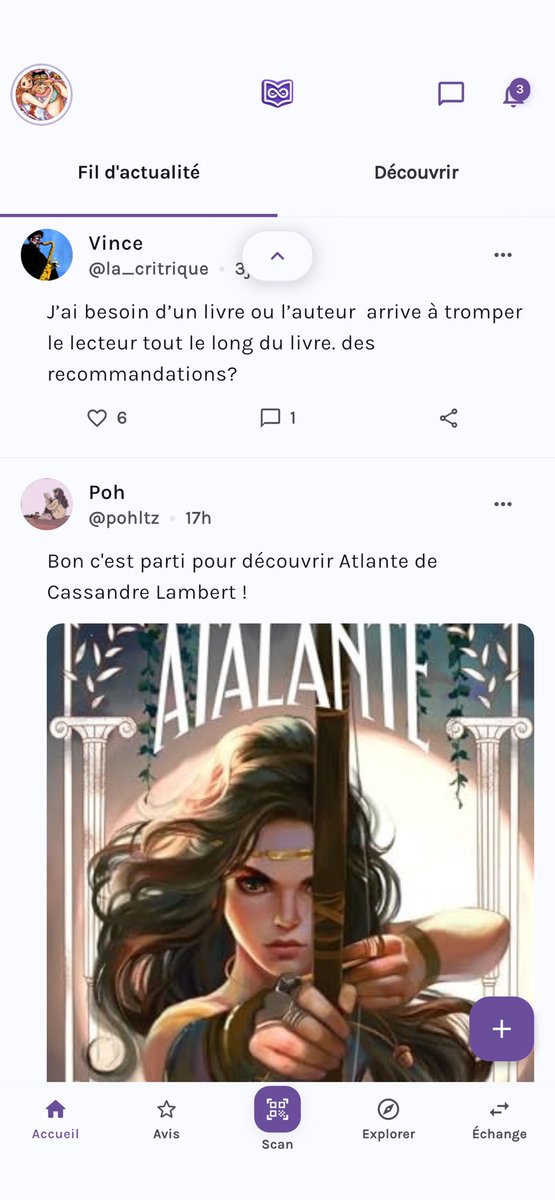 LinQfolio's tweet photo. @sushi_astrology LinQfolio vient tout juste de sortir et c’est ce qu’on propose : un réseau social où vous pouvez discuter entre lecteurs, faire des reviews, rejoindre des book clubs et même échanger des livres avec des personnes près de chez vous 🦉👀 https://t.co/69No06S0bQ
