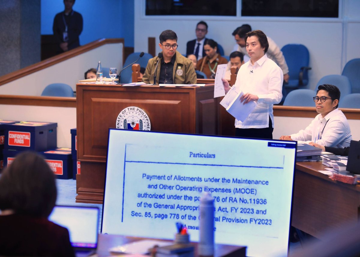 WinGatchalian74's tweet photo. Busy day at the Senate!

Sa ika-12 araw ng impeachment trial, ipinagpatuloy ng Prosecution at Defense ang pagtatanong kay witness Roderick Wamil tungkol sa confidential funds ng OVP at DepEd.

At sa ating sesyon, tinalakay natin ang socialized housing, Philippine Coast Guard bill, party-list reform, at ang pagkapanalo ni Alex Eala!