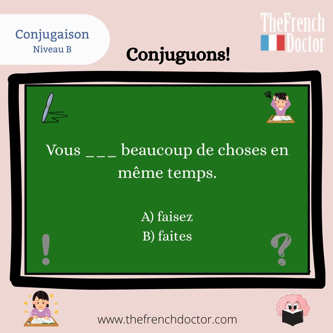 frenchdoctorNS's tweet photo. Quelle réponse allez-vous choisir pour cette question?
Dites-le-nous en commentaire!
#français #French #FLE #FSL #learnfrench #frenchdoctor #conjugaison #conjugation #learning #apprentissage https://t.co/6XMNwHAKiG