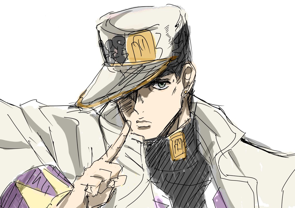 jojo_iten's tweet photo. 4部opの承太郎がメロすぎる！！
模写です
 #jjba https://t.co/JZnRX2rAaU