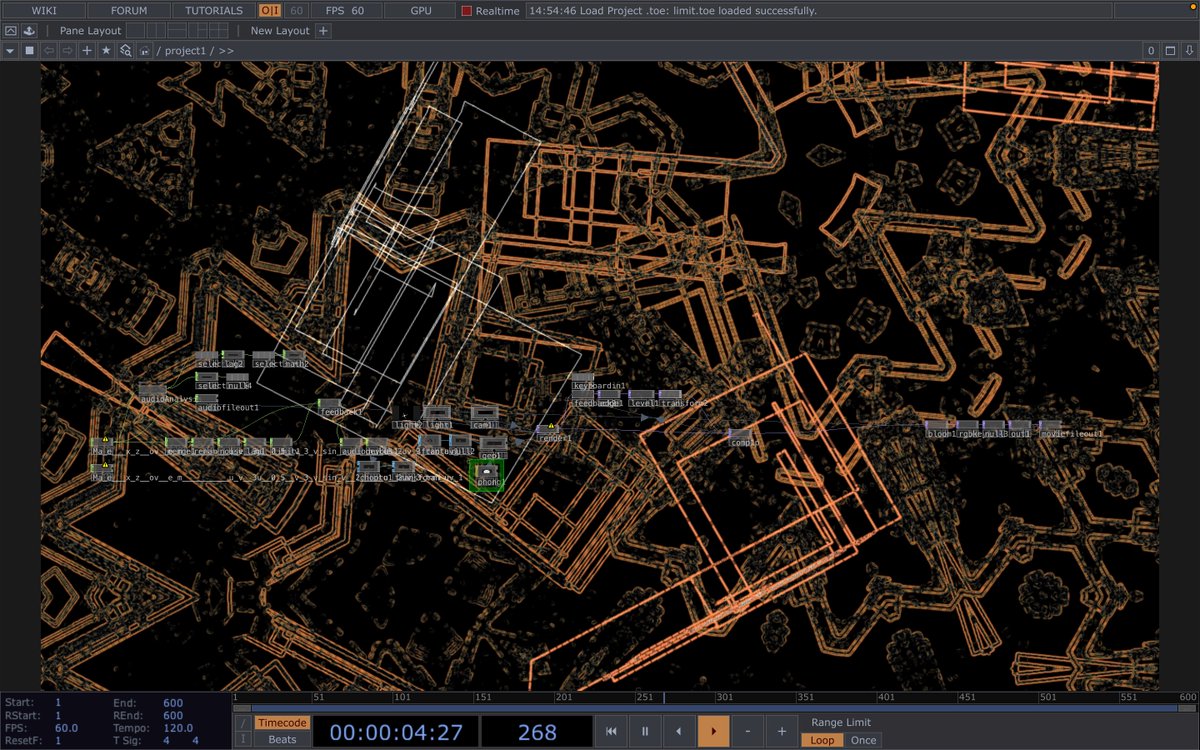 crowsfather1379's tweet photo. "this shouldn't be possible with just a feedback loop + audio 🏗️ but here we are. full network breakdown + the .toe file are up on my Patreon — link in bio #TouchDesigner #generativeart #proceduralart #creativecoding" https://t.co/jrZL0Y3FP8