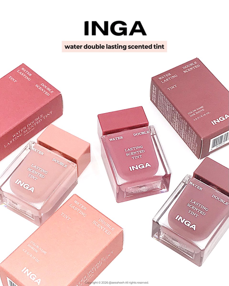 aeeaheeh's tweet photo. [제품협찬] @INGAofficial_kr 💝

💗 #rt+ #follow 2️⃣분께 워터 더블래스팅 센티드 틴트를 보내드려요 💗

INGA 신상 워터 더블래스팅 센티드 틴트 3종 발색해봤어요!  💗 입술 위에 투명하게 스며드는 유리알 워터 텍스처라 맑고 촉촉한 윤기가 예쁘게 쌓이는 ...🫶🏻

선명한 컬러가 처음 바른 그대로 오래 남는 생기립 연출에 딱!! ☺️