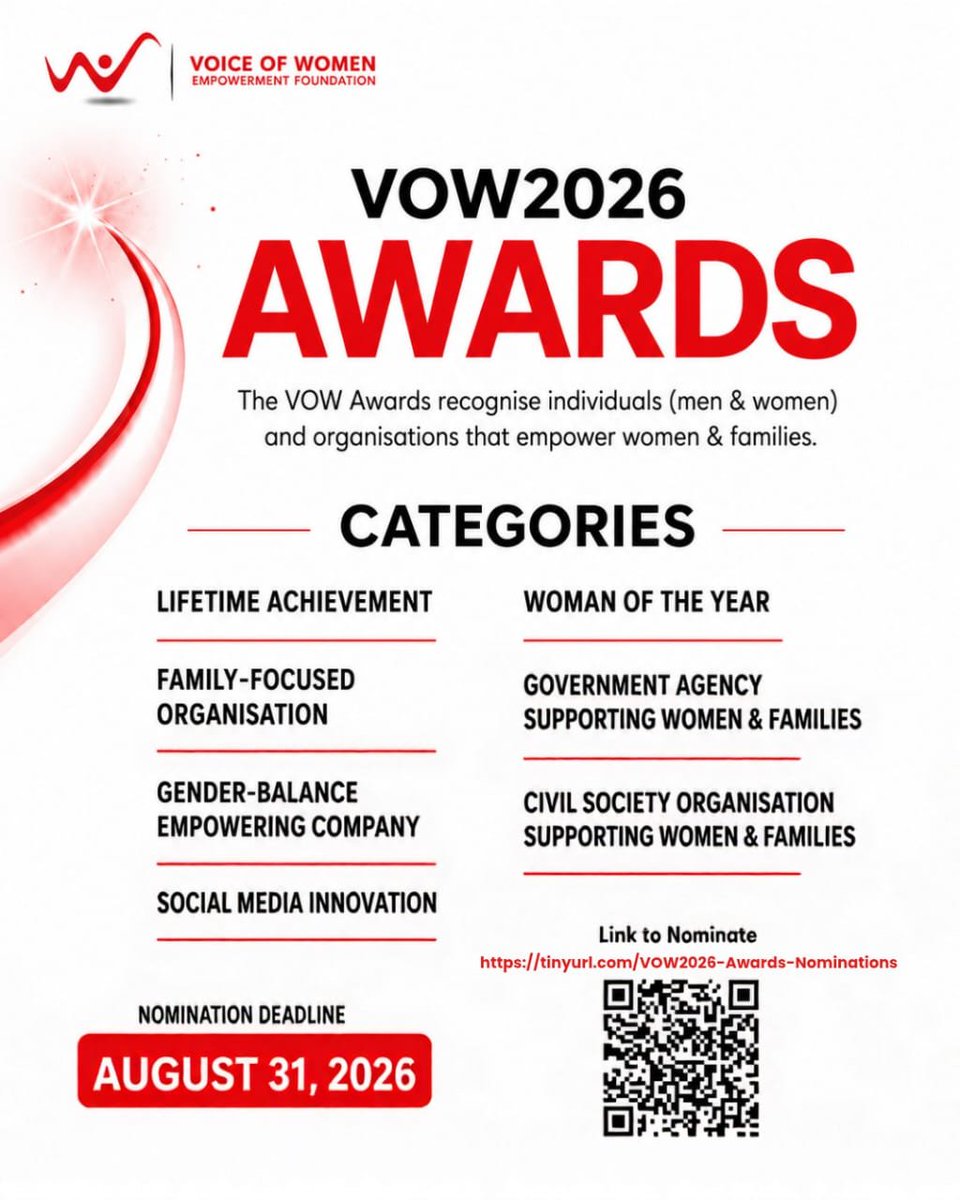 wfm917's tweet photo. WHO deserves
VOW2026 AWARDS ? 
 
Nominate Her, Him or the company making a difference for women &amp; families in Nigeria 

📅 Nominations close: 31 August 2026
🔗 Nominate now: https://t.co/Pw7G0oRKbj https://t.co/f6bf8rV5I8