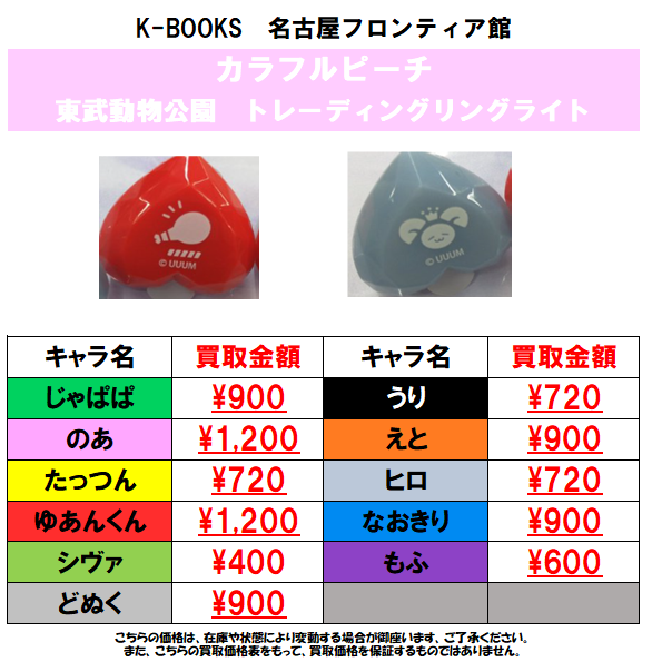 買取情報】🍑カラフルピーチ🍑 東武動物公園 トレーディング