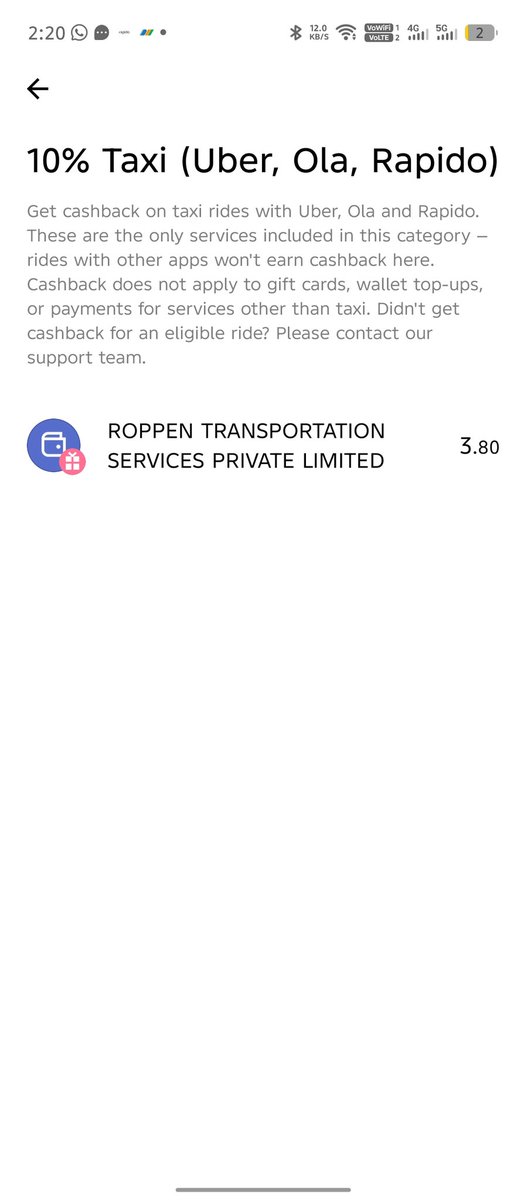 debosmit_X's tweet photo. More than 5-10% cashback on Rapido, Uber and Ola while using this combo, even on <₹100 rides.

Install Super Money (gives 0.5-2% CB)
https://t.co/eLh0NVqZXj

Link Roarbank Rupay UPI Card (gives 5-10% CB) to SuperMoney
https://t.co/mVRh6z6jfK

Activate Taxi category CB. https://t.co/uZhVTjeCE8