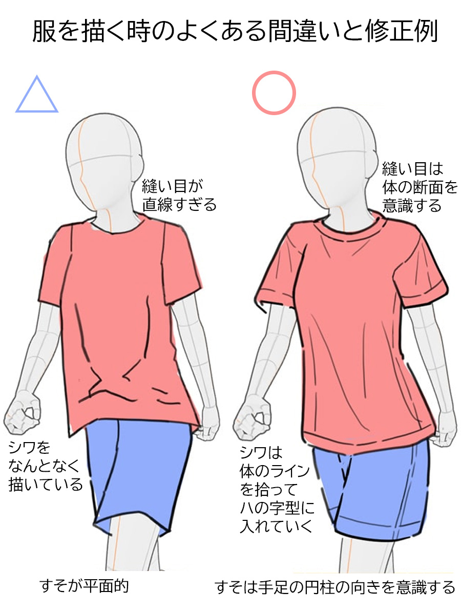 palmie_oekaki's tweet photo. 服を描く時のよくある間違いと修正例✍️ https://t.co/TSDiaizJPm