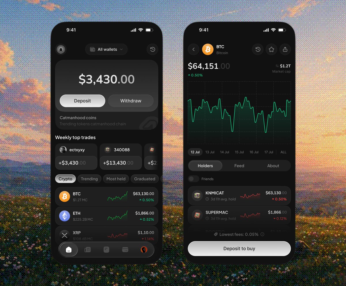 salungprastyo's tweet photo. dark mode version of crypto wallet app design https://t.co/vJuh0OaJ9d