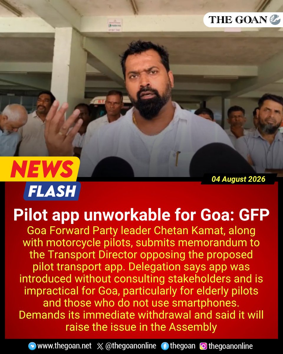 thegoanonline's tweet photo. #PilotApp unworkable for Goa: #GFP

#Goa #BreakingNews @Goaforwardparty https://t.co/jwlSlAvLEe