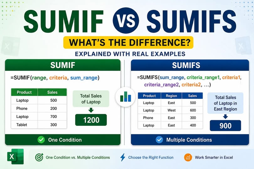 Learnexel09's tweet photo. SUMIF and SUMIFS https://t.co/DQgpbYFyru