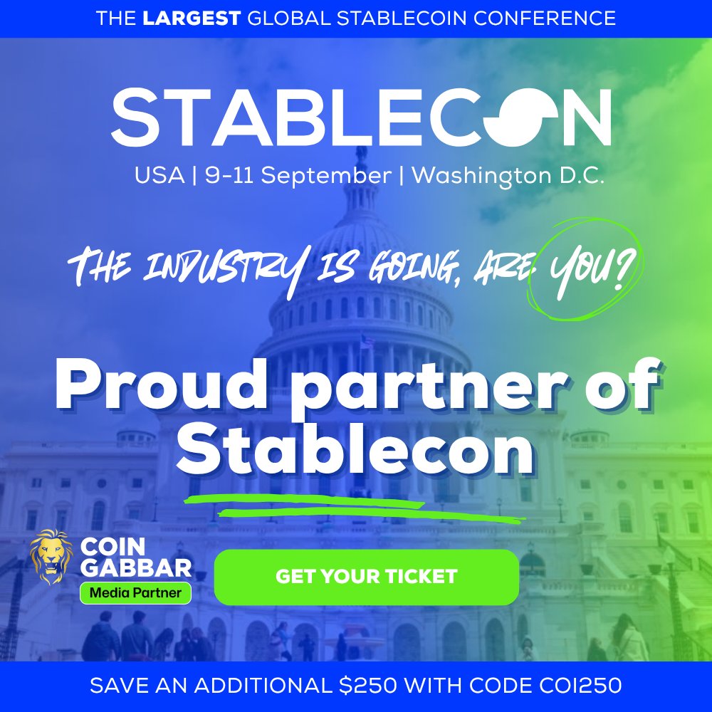 coin_gabbar_'s tweet photo. 🎟️ Seats Are Filling Fast — Lock Yours In! 🎟️

Stablecon 2026 is where the entire stablecoin industry meets — investors, founders, regulators, all in one room 🏛️

📍 Washington D.C. | 9-11 September

As a Media Partner, CoinGabbar brings you an exclusive discount:

💰 Flat $250 OFF with code COI250

🎫 Book now → https://t.co/7YnQB3poQ0

🌐 Visit us → https://t.co/NG0TcewXUM

#Stablecon #Stablecoins #Crypto #CoinGabbar #Tciketdisount #StableconTicket #Stablecon2026  #BuyStableconTicket #StablecoinConference #Crypto #Web3 #WashingtonDC