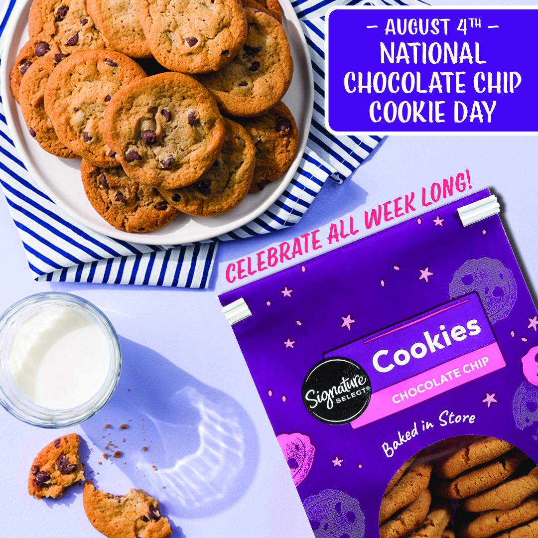 jewelosco's tweet photo. Today (8/4) is National Chocolate Chip Cookie Day! Grab our famous purple bag bakery cookies for just $3.99! 🍪 https://t.co/DjF1WXPNFX