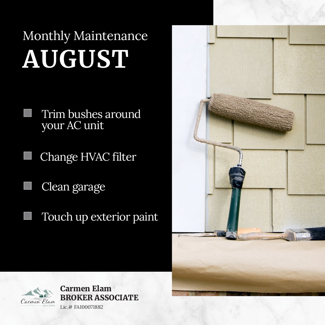 homesbycelam's tweet photo. 🛠️🌻 Hello, August!  Long summer days make it the perfect time for a quick home check‑in. From gutters to gardens, a few simple tasks now keep your home running smoothly all season long ☀️🏡✨
#homemaintenance #homechecklist https://t.co/jwRSLZexGK