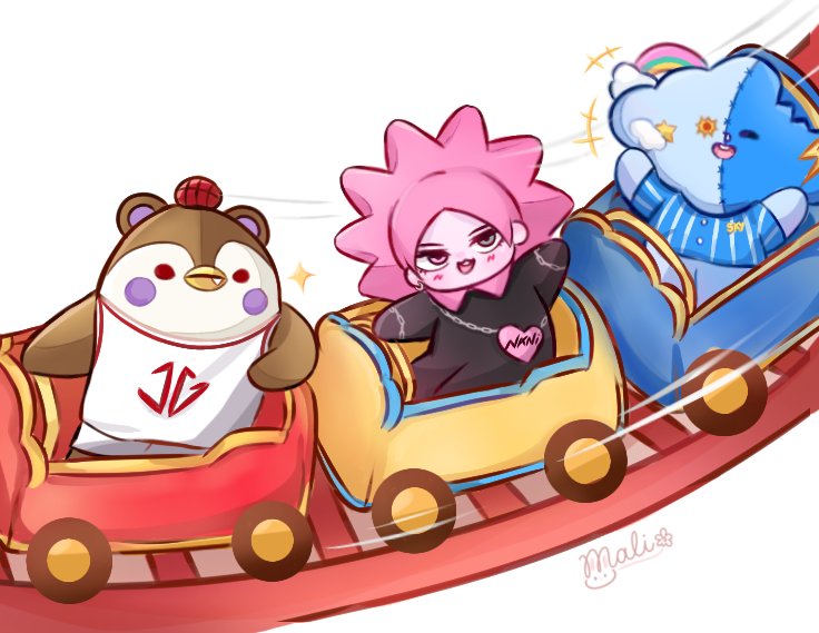 Malimolimi's tweet photo. The Trio and the RollerCoaster
 #Guinzly #NEONA #SMYLE https://t.co/8I2ivhocqe