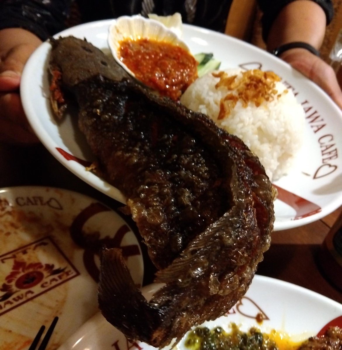 ydb_coop's tweet photo. こちらはインドネシアのナマズ料理です。 

現地では一般的に食べられているようで、カリカリに揚げたナマズを辛いソースにつけて食べます。
白身魚で淡白な味わいなので、辛いのが苦手な人はそのまま食べても美味しいです！ 

#インドネシア https://t.co/LEB0buPOEe