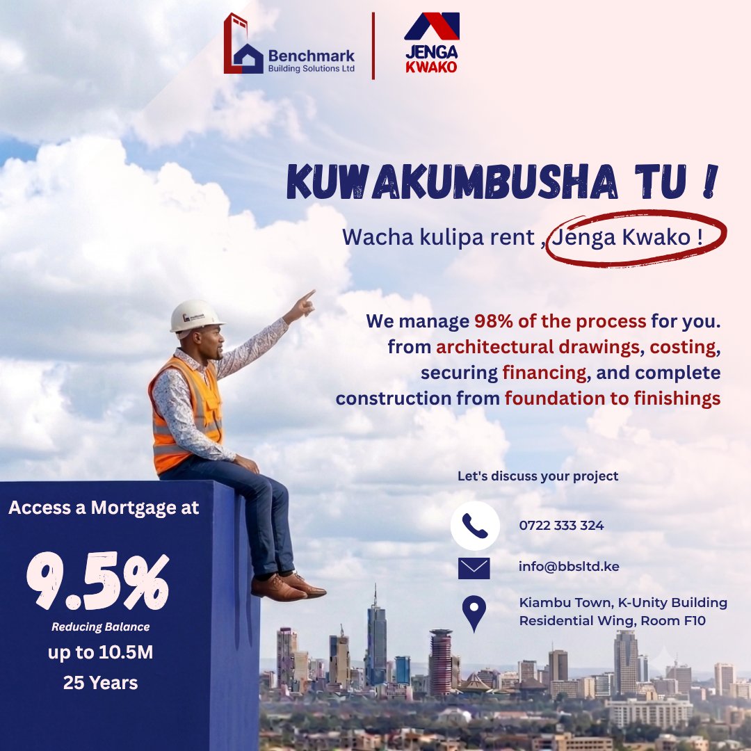 bbsltdofficial's tweet photo. Your dream home deserves more than just a contractor—it deserves a trusted partner.
With Jenga Kwako , we walk with you every step of the way, making your construction journey simple, transparent, and stress-free.
Tried. Tested. Trusted.
📞 Call us today: 0722 333 324 https://t.co/aaYo5RH8Ef