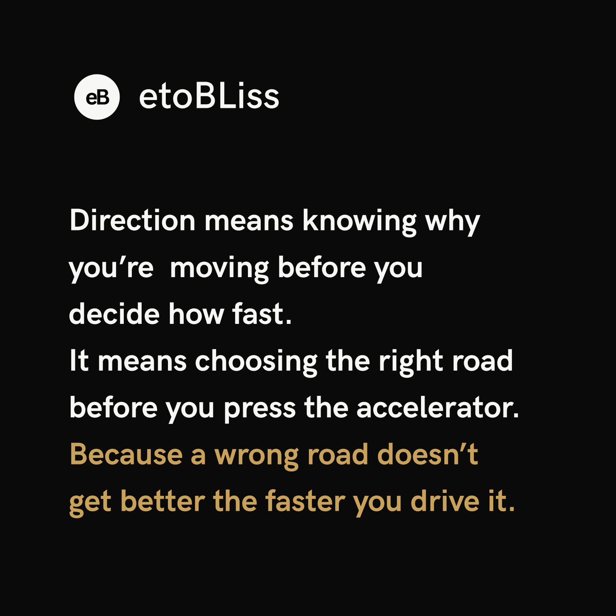 eto_bliss's tweet photo. Most people don't burn out
from working too hard.
They burn out from working hard
in the wrong direction.
Direction first. Always.

Day 4. The Becoming. 🖤 https://t.co/R8RnCW3Hxf
