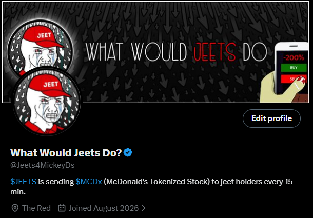 Jeets4MickeyDs's tweet photo. X verified!  ☑️ https://t.co/h9Qxw2eRUp