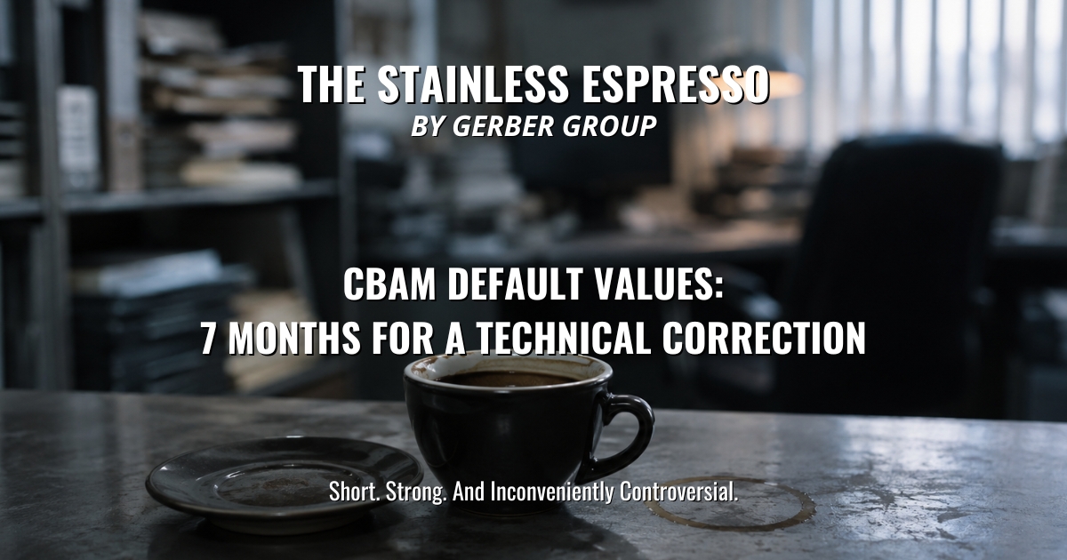 SteelnewsB's tweet photo. CBAM Default Values: 7 Months for a Technical Correction – Stainless Espresso
Learn more: https://t.co/nCfD3ycnDu
#cbam #steel #stainlesssteel #stainlessespresso #steelmarket #kmu #metals #sme #europe #tariffs #eu #news #co2 #euets https://t.co/qWEHodx2OT