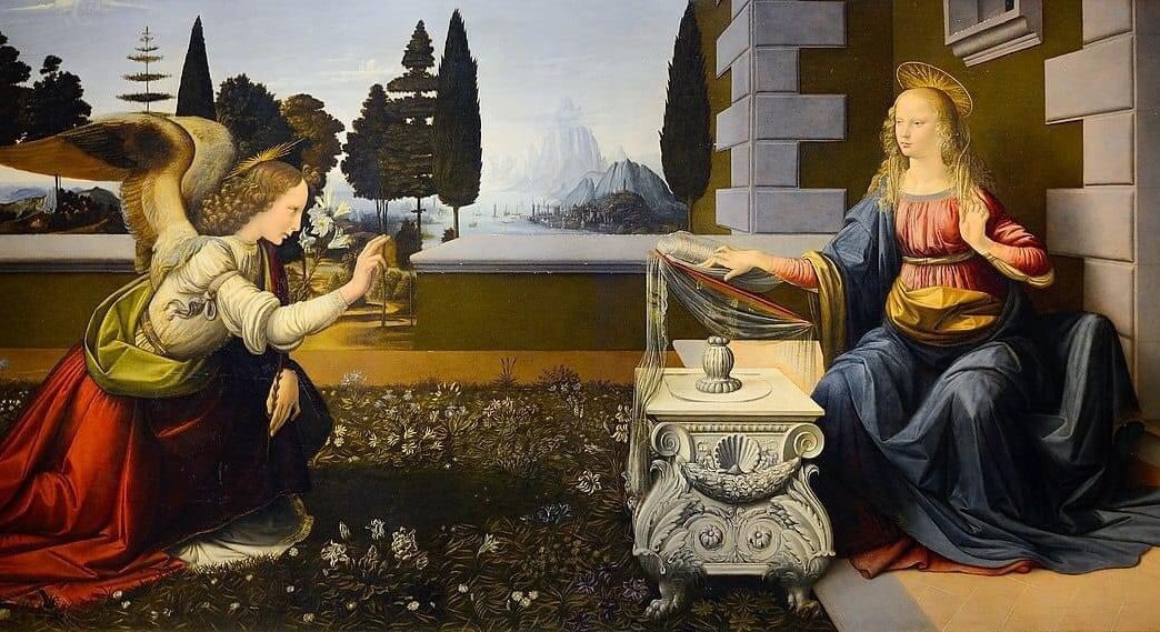 ArtGuide_db's tweet photo. Leonardo da Vinci 
The Annunciation, 1472 https://t.co/qFF5Epzy1w