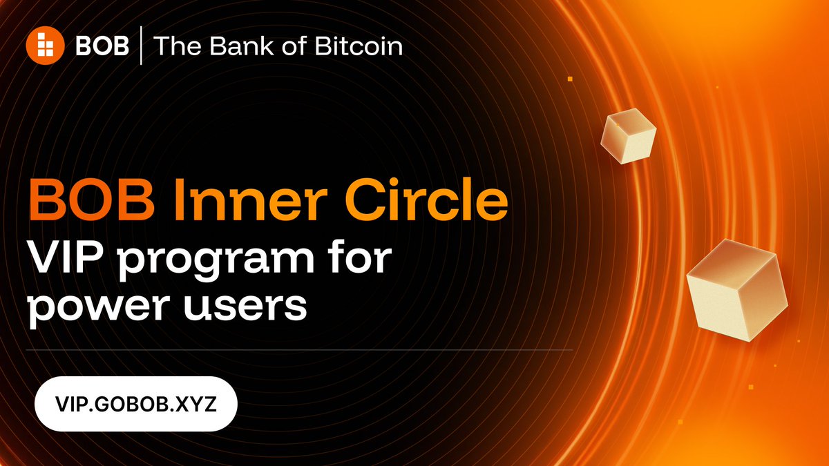 build_on_bob's tweet photo. Native BTC swaps with the white glove treatment. 

Join the BOB Inner Circle for the best BTC swaps experience. All power users welcome. 

Lowest fees. Unique perks. Direct team access.