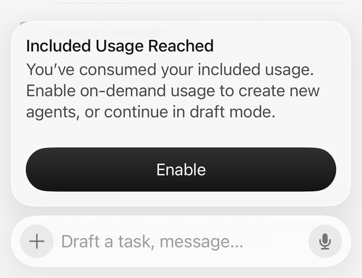 Junwei20691749's tweet photo. Oops! Included usage just reached! Everything stops now! https://t.co/pqcboqeeOC