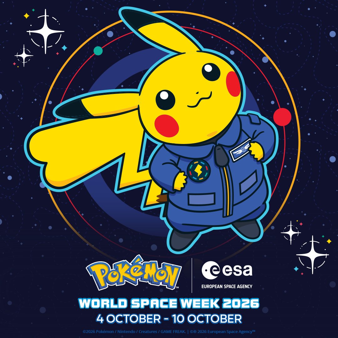 ESA_fr's tweet photo. 🌍🚀 À l’occasion de la Semaine mondiale de l’espace 2026, l’ESA s’associe à Pokémon pour célébrer la rencontre entre l’exploration spatiale et l’imaginaire.
À découvrir prochainement. 📷

🔗https://t.co/eNmieogpv3

#WorldSpaceWeek2026 #PokemonxESA https://t.co/a1kBDVRrap
