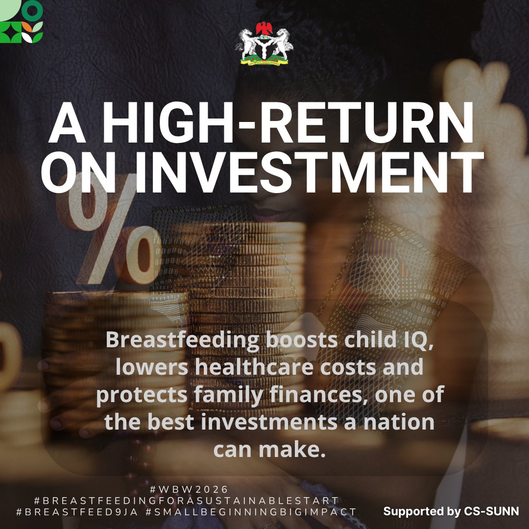 facepam22's tweet photo. Breastfed children grow into a healthier, smarter workforce, building a stronger Nigeria.
#WBW2026 #BreastfeedingForASustainableStart #Breastfeed9ja #SmallBeginningBigImpact https://t.co/rWnQd4nshO