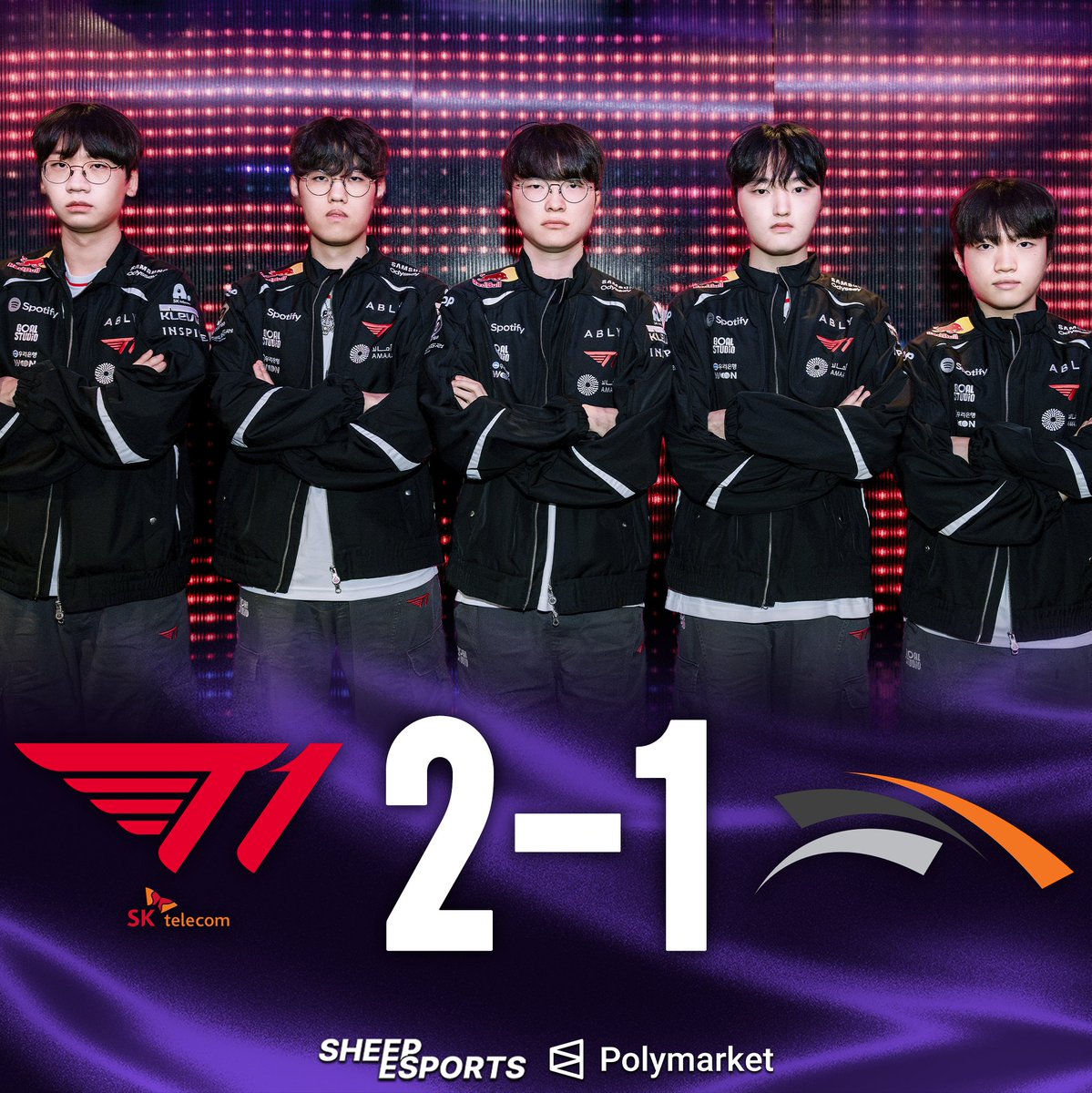 Sheep_Esports's tweet photo. T1 🇰🇷 defeat Hanwha Life Esports 🇰🇷 and qualify for the KeSPA Cup semifinals!

One of the closest series ever played in the tournament:

1⃣ 43 minutes — 58 kills
2⃣ 43 minutes — 46 kills
3⃣ 32 minutes — 43 kills https://t.co/iVgAIU35ZG