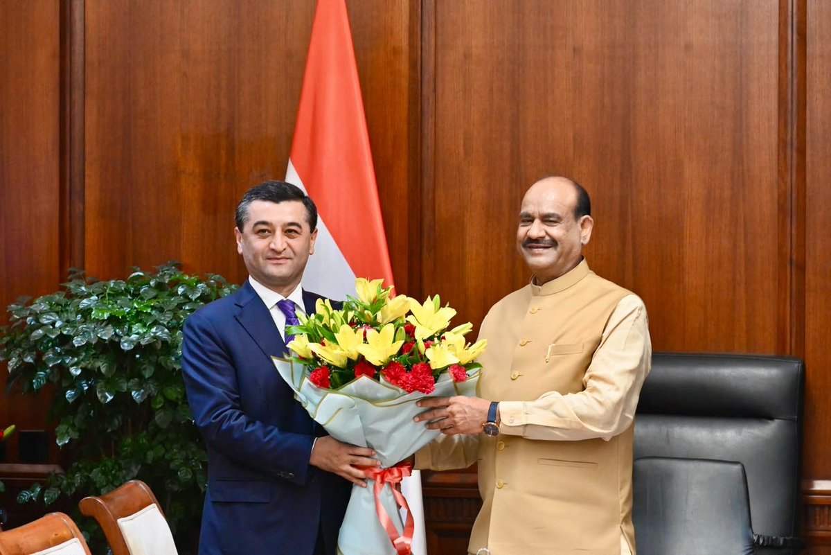 loksabhaspeaker's tweet photo. H.E. Mr. Bakhtiyor Saidov, Minister of Foreign Affairs, Uzbekistan called on Lok Sabha Speaker Shri @ombirlakota at Parliament House today. https://t.co/1m6qwErK3O