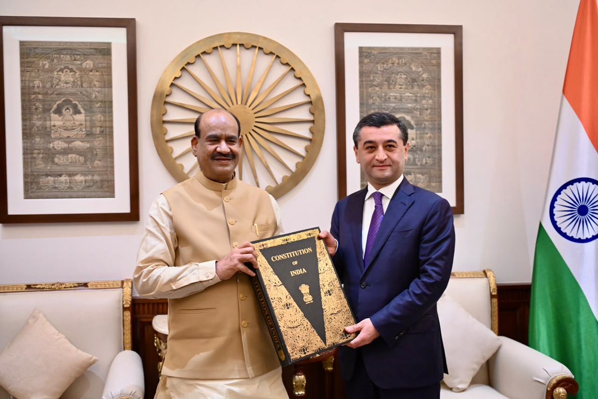 loksabhaspeaker's tweet photo. H.E. Mr. Bakhtiyor Saidov, Minister of Foreign Affairs, Uzbekistan called on Lok Sabha Speaker Shri @ombirlakota at Parliament House today. https://t.co/1m6qwErK3O