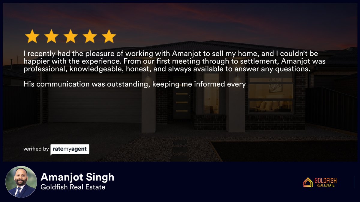 goldfishrea's tweet photo. Our agent’s latest ★★★★★ review in Winter Valley
Excellent Service
https://t.co/5IrlthT3qK

...
#realestate #Goldfish_Real_Estate #Local_Real_Estate_Agent #Best_Real_Estate_Agent #Melbourne_Real_Estate #Best_Selling_Agent #Ballarat_Real_Estate https://t.co/2ydIfAAxvK