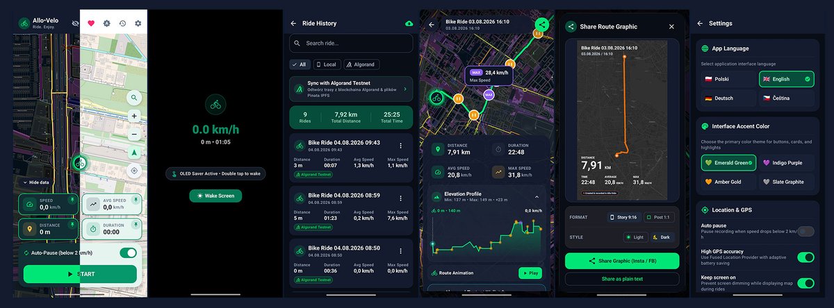 CtrlPlusMe's tweet photo. ๐ฒ AlloVelo โ Sneak peek! ๐ธ
First look at the UI!
Logging your rides on Algorand โ the blockchain with 0 downtime. โก
โณ Final tests underway.
๐ฑ Coming soon to Android! ๐
#Algorand #Web3 #BuildOnAlgo #Cycling #AndroidApp #ComingSoon #VibeCoding https://t.co/iBH5QVt8SR