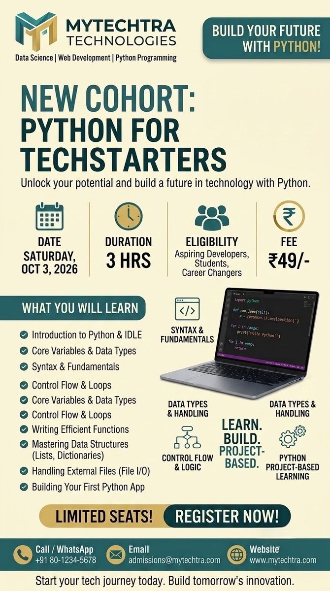 ArshethB6088's tweet photo. #PythonisFuture #Django #FastAPI #Flask #SkillsoftheFuture #TechTrends #ProfessionalDevelopment
#SkillEnhancement https://t.co/4nD4AoYB7v